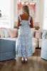 Summer Soiree Midi Dress - Blue and White sold by Hazel & Olive