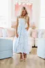 Summer Soiree Midi Dress - Blue and White sold by Hazel & Olive