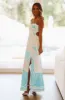 Life on Vacay Maxi Dress - White and Aqua sold by Hazel & Olive