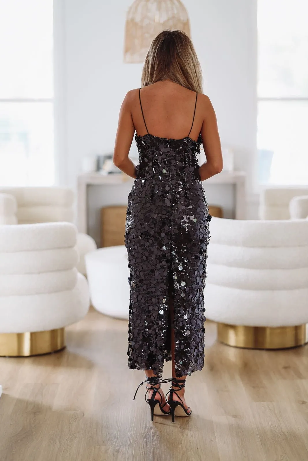 It's My Party Sequin Cocktail Midi Dress - Black sold by Hazel & Olive product image thumbnail 3