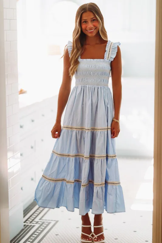 Lola in Blue Maxi Dress - Blue sold by Hazel & Olive