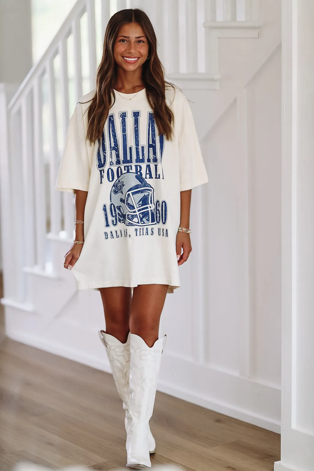 Vintage Dallas Football Oversized T-Shirt - Cream sold by Hazel & Olive product image thumbnail 2