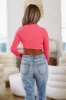 Bling on By Crop Top - Pink sold by Hazel & Olive