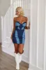 Patchwork Denim Mini Dress - Denim sold by Hazel & Olive