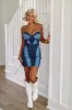 Patchwork Denim Mini Dress - Denim sold by Hazel & Olive