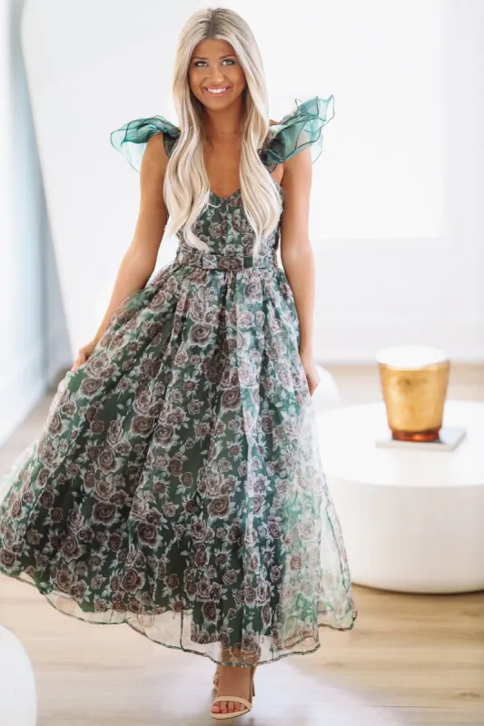 Capture Your Heart Maxi Dress -  Green sold by Hazel & Olive