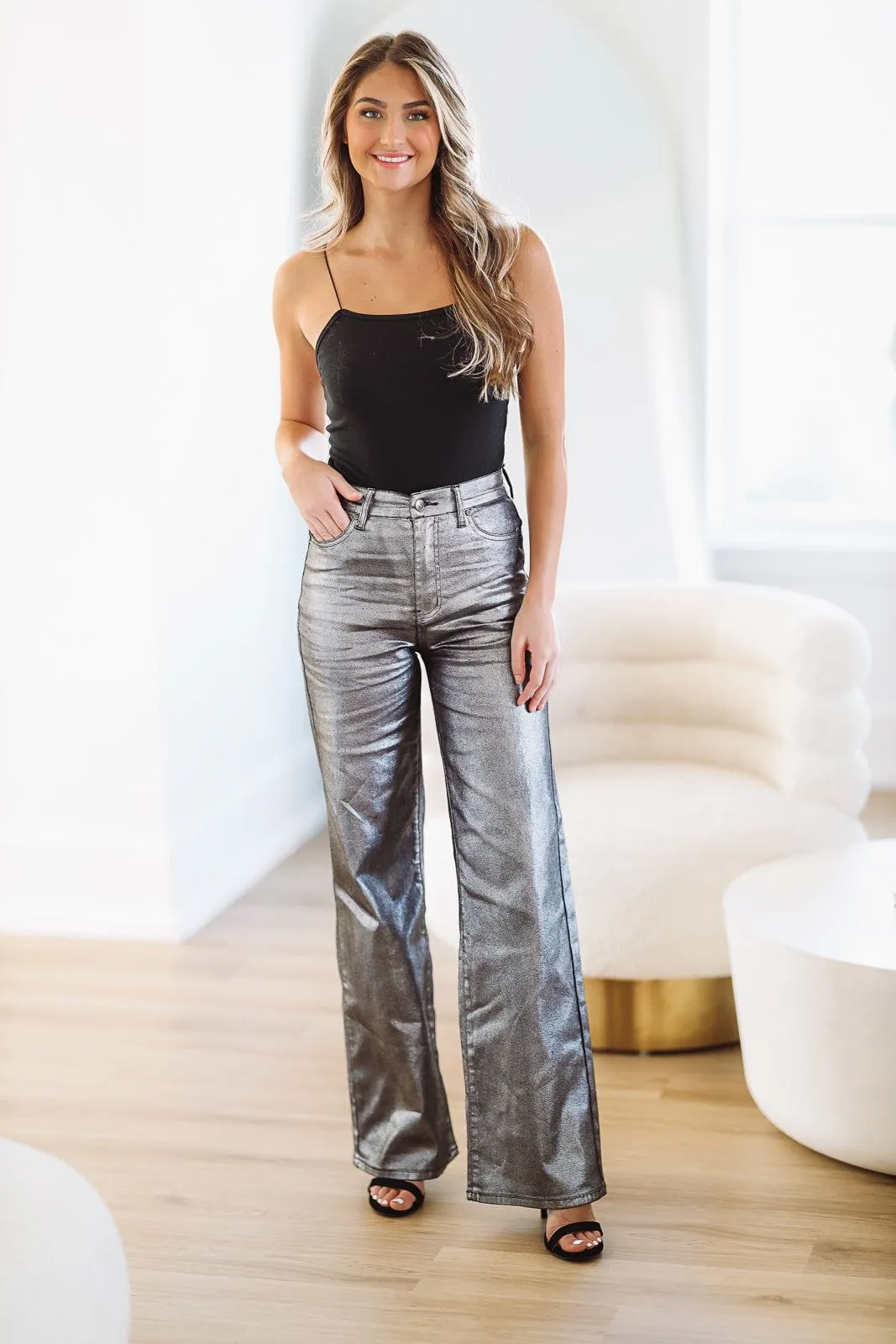 Metallic Pants - Silver sold by Hazel & Olive product image thumbnail 2