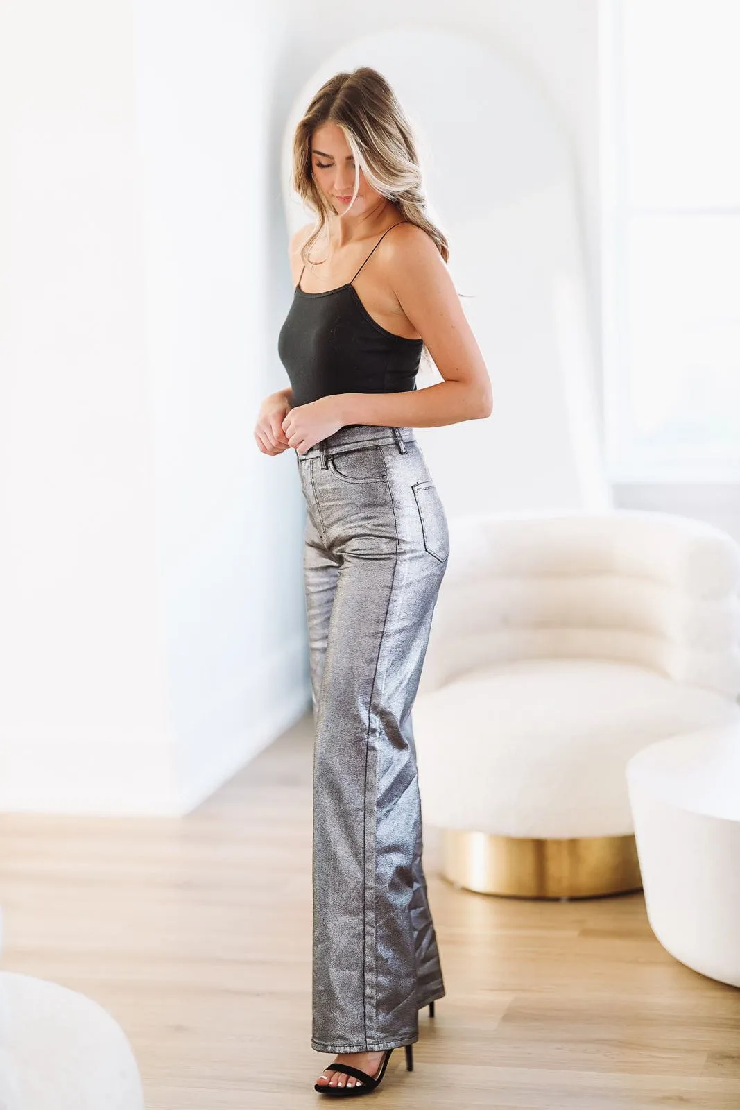 Metallic Pants - Silver sold by Hazel & Olive product image thumbnail 4