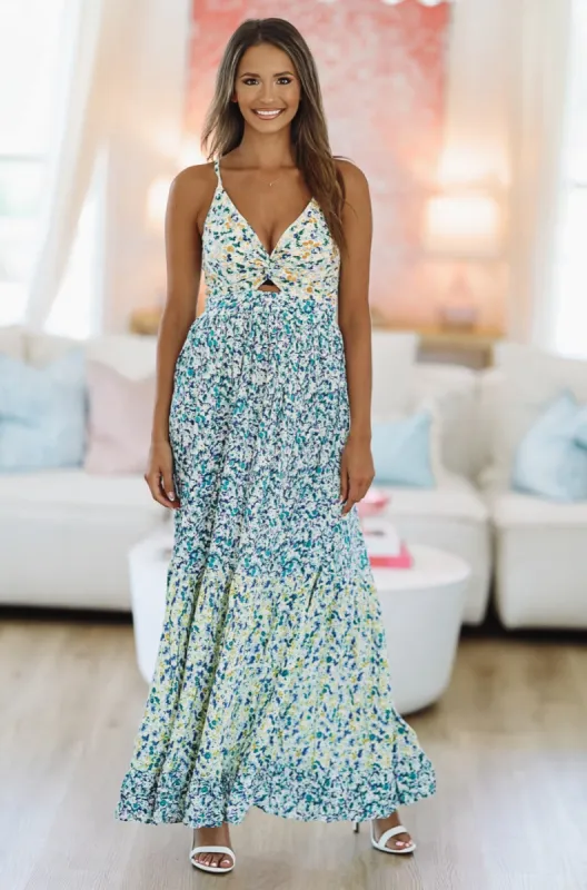 Just My Favorite Maxi Dress - Blue and Green sold by Hazel & Olive