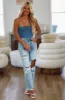 Demi in Denim Corset Crop Top - Medium Wash sold by Hazel & Olive