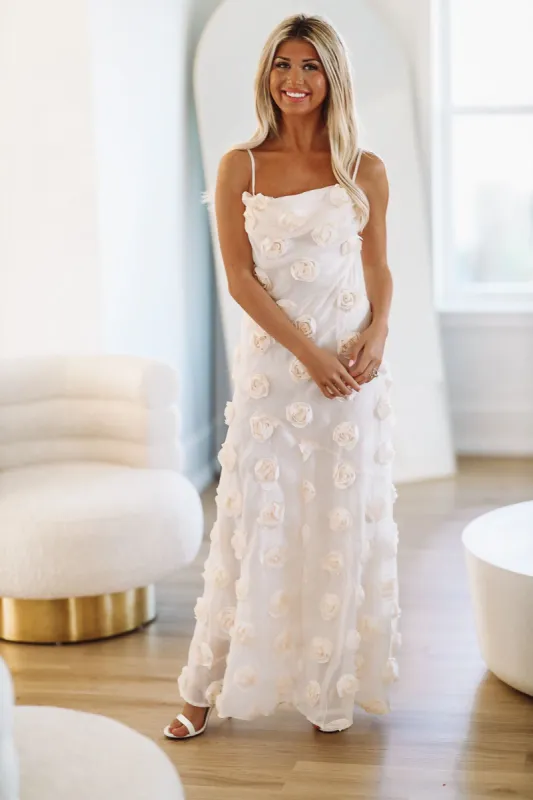 Perfection Floral Maxi Gown - Cream sold by Hazel & Olive