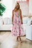 Passion Flower Midi Dress - Pink sold by Hazel & Olive