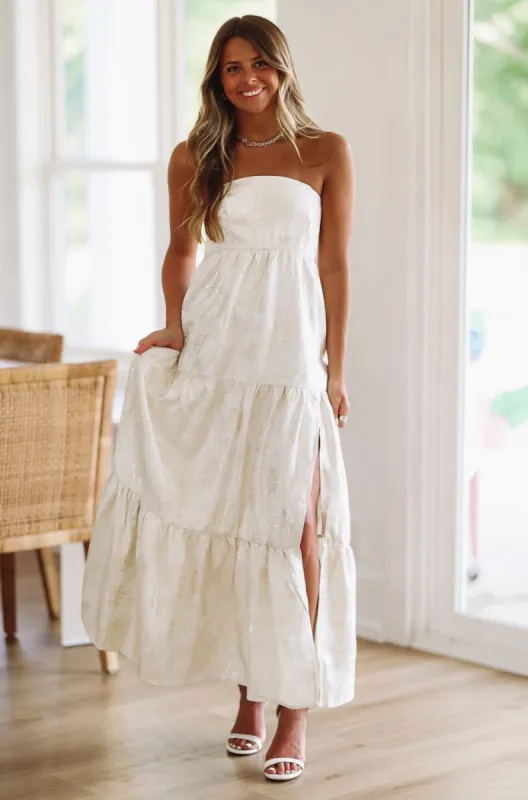 Dinner in the Hamptons Maxi Dress - Cream sold by Hazel & Olive
