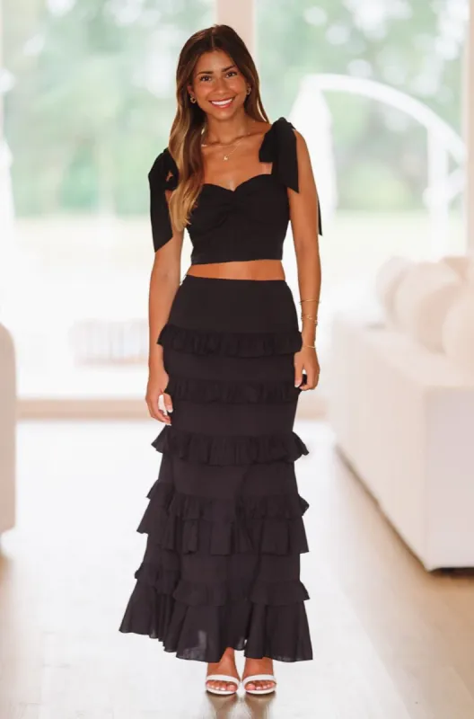 RHYTHM LOLA CHECK TIERED MAXI SKIRT - CLAY | Parallel