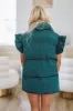 Ruffle Puffer Vest - Hunter Green sold by Hazel & Olive