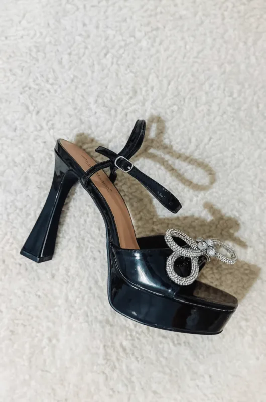 March to the Beat of My Heart Platform Heels - Black sold by Hazel & Olive