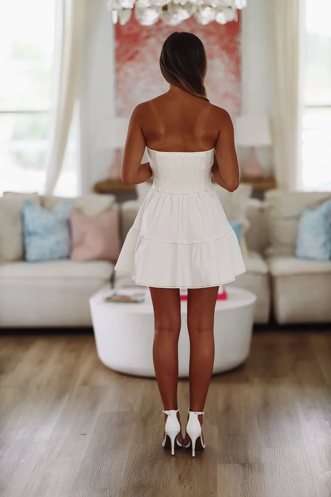 Countrify It Mini Dress - White sold by Hazel & Olive product image thumbnail 2