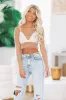Sheer Pearl Rhinestone Crop Top - Nude sold by Hazel & Olive