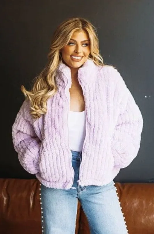 Oh So Cozy Jacket - Purple sold by Hazel & Olive
