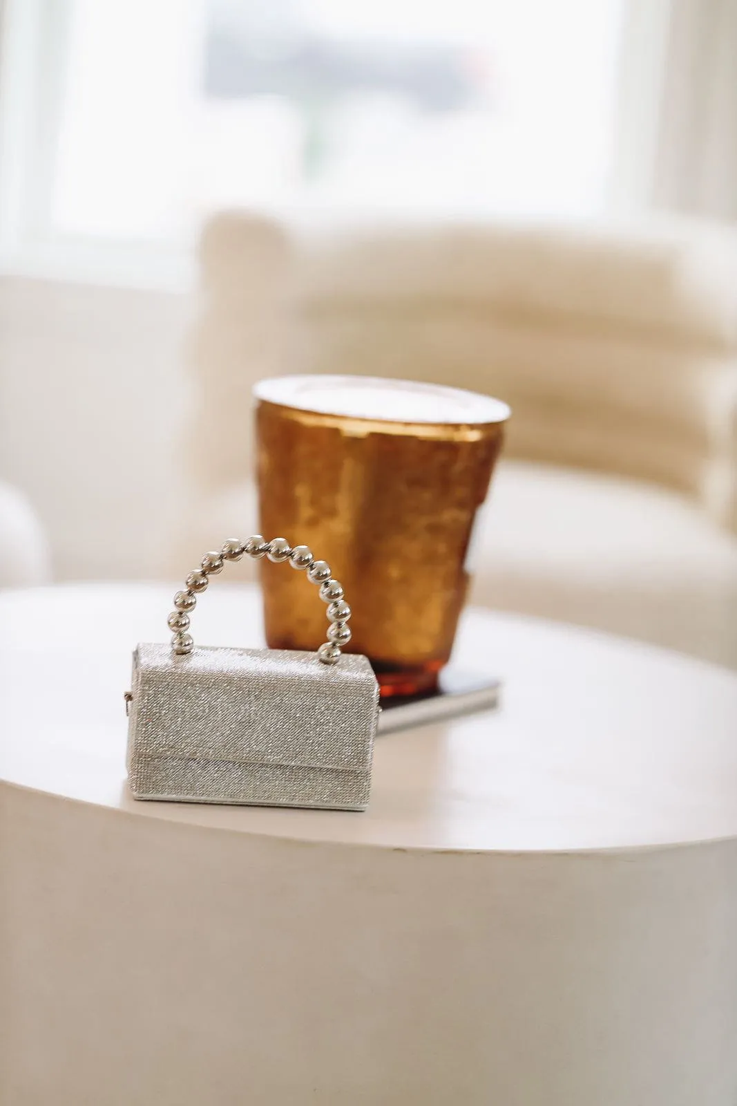 Silver Ball Handle Rhinestone Bag - Silver sold by Hazel & Olive product image thumbnail 3