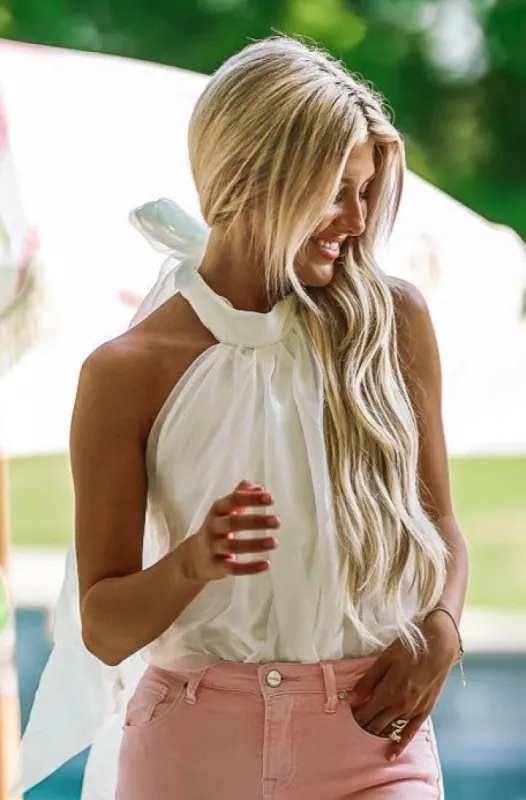 Girls Night Out Organza Bodysuit - Cream sold by Hazel & Olive