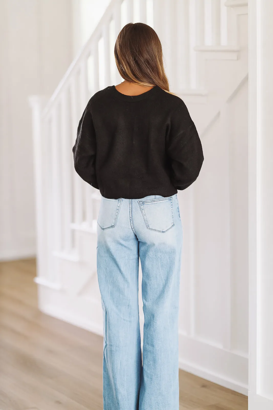 Girly Girl Knit Bow Sweater - Black sold by Hazel & Olive product image thumbnail 3