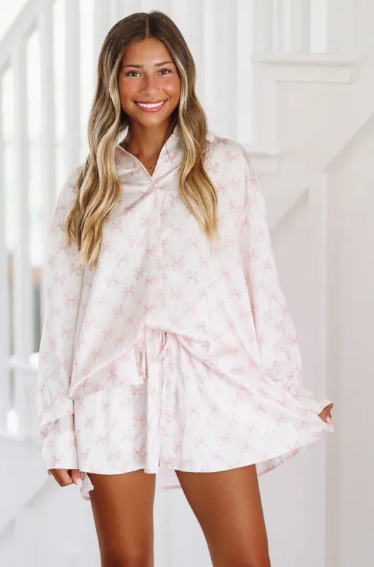 Girls Night Short Set - Pink sold by Hazel & Olive