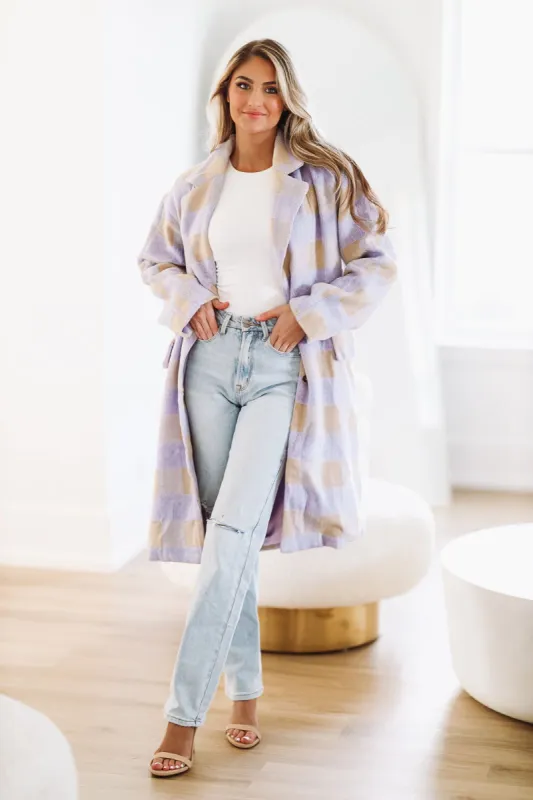 Love Letters Trench Coat - Lavender Purple sold by Hazel & Olive