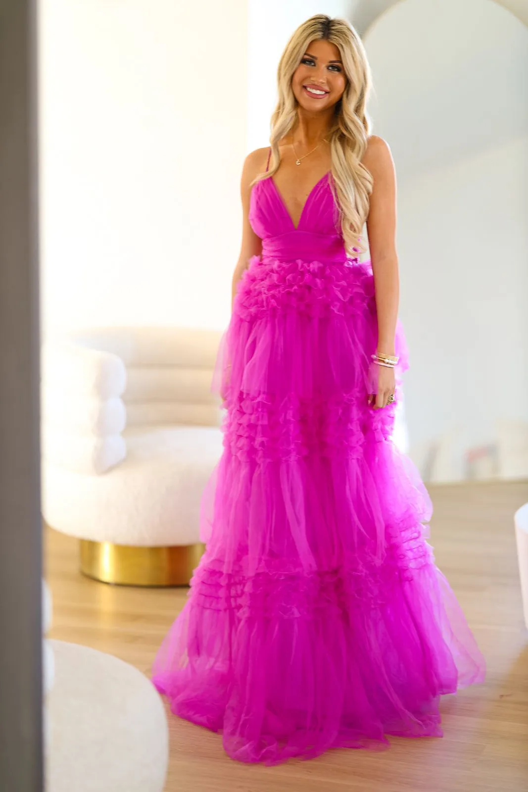 Dear Darling Tiered Maxi Gown - Violet sold by Hazel & Olive product image thumbnail 4