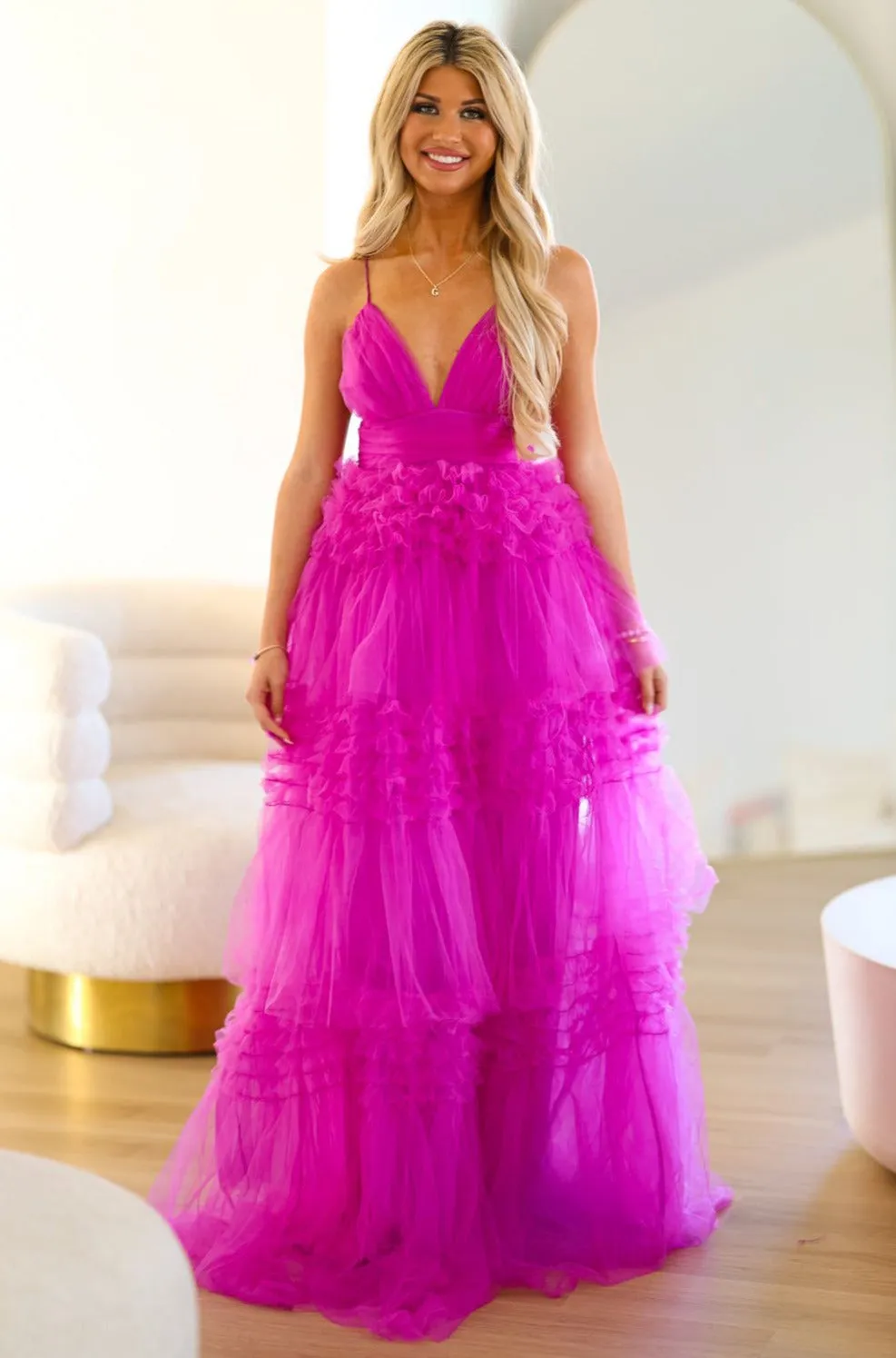 Dear Darling Tiered Maxi Gown - Violet sold by Hazel & Olive product image thumbnail 2