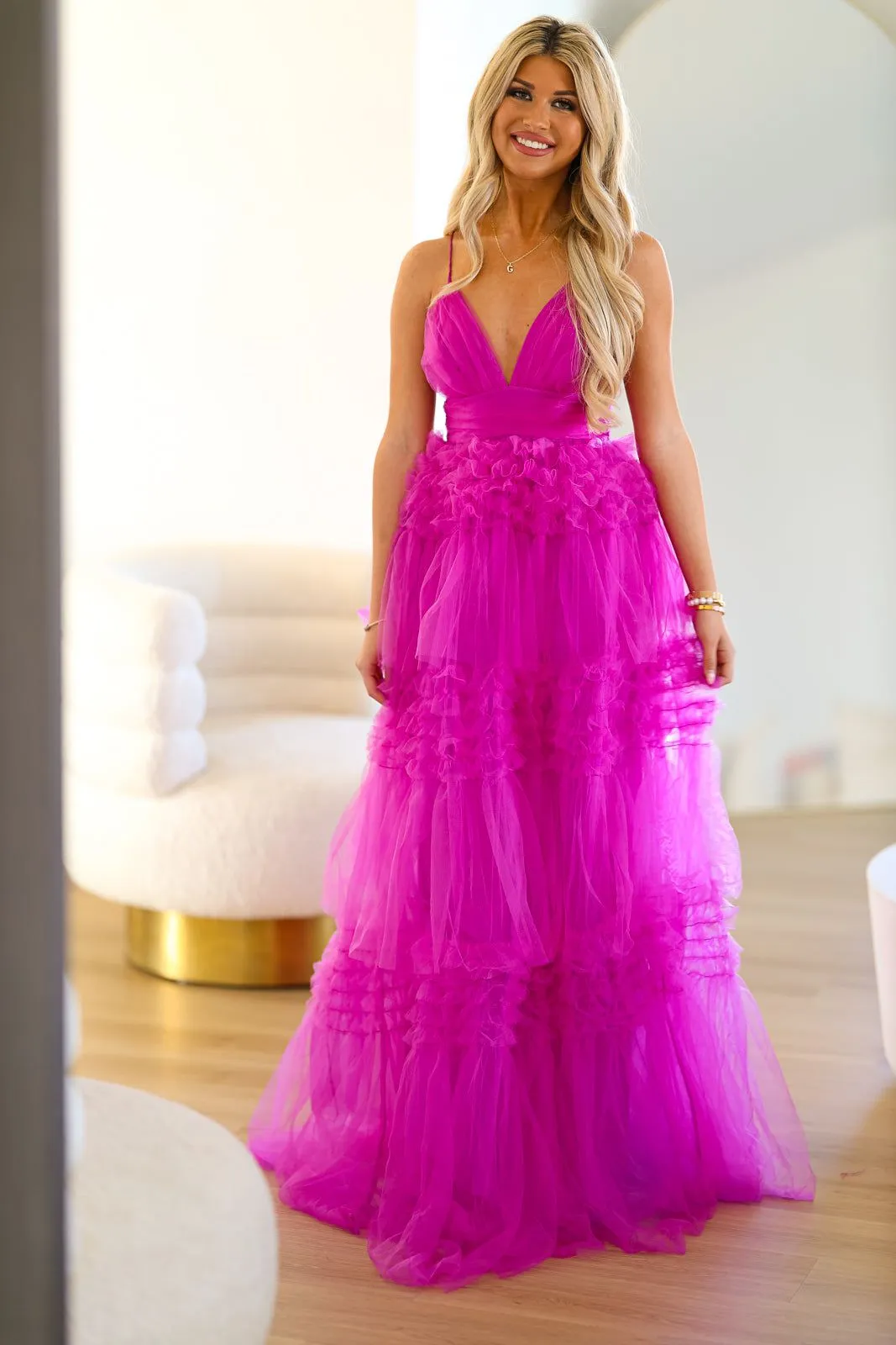 Dear Darling Tiered Maxi Gown - Violet sold by Hazel & Olive product image thumbnail 5