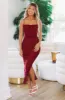 In My Ruched Dreams Midi Dress - Wine sold by Hazel & Olive