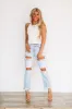High Rise Boyfriend Jeans - Light Wash sold by Hazel & Olive