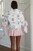 Floral Puffer Jacket - White Blue and Pink sold by Hazel & Olive