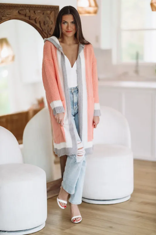 The Color Block Cardigan - Light Pink sold by Hazel & Olive