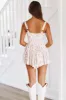 One Way or Another Mini Romper Dress - Cream and Pink sold by Hazel & Olive
