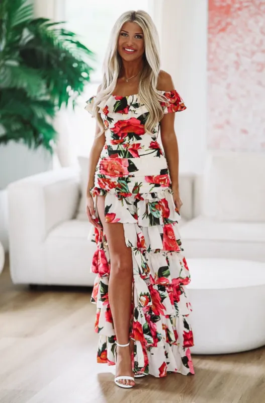 Good For You Floral Maxi Dress - White sold by Hazel & Olive