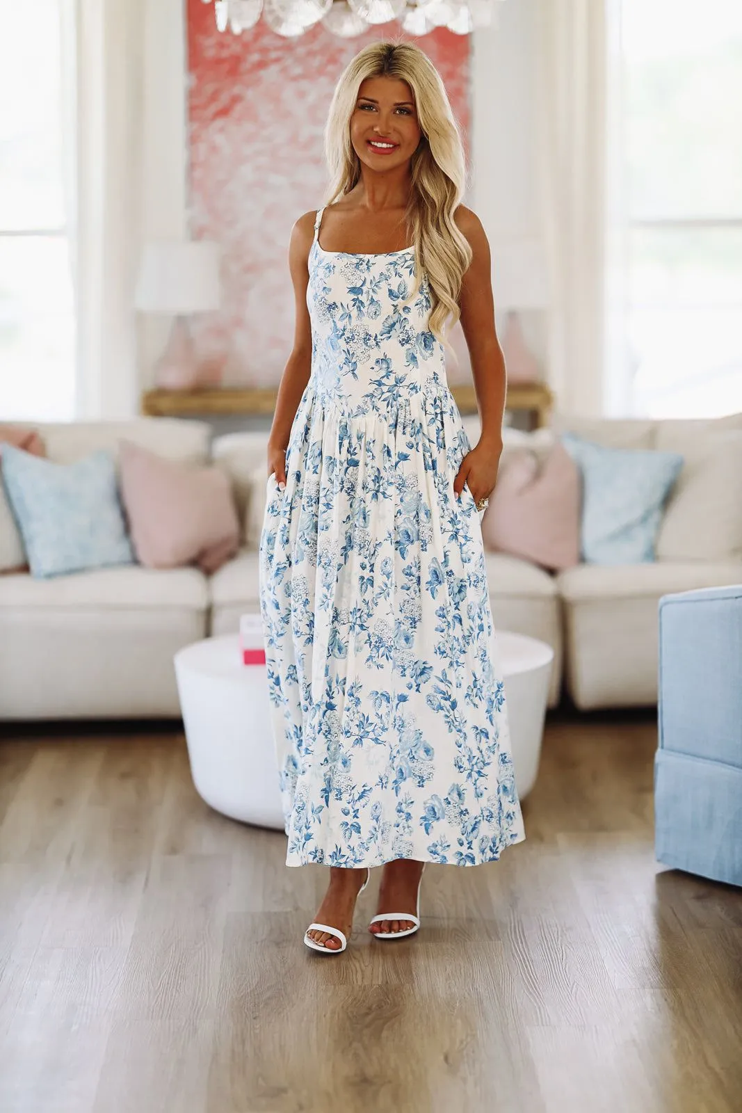 Summer Classic Midi Dress - Blue and White sold by Hazel & Olive product image thumbnail 2