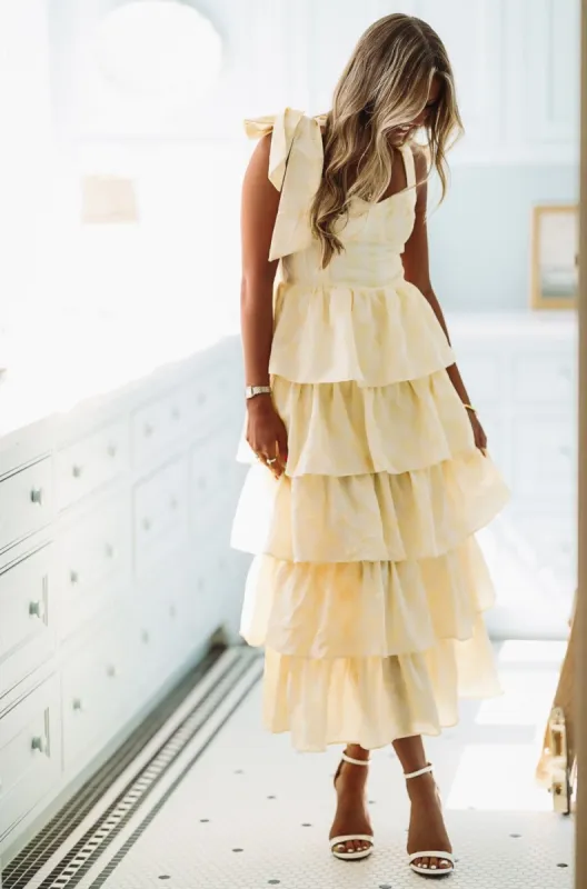 Isn't She Lovely Midi Dress - Yellow sold by Hazel & Olive