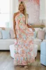 Stay True to You Maxi Dress - Peach and Light Blue sold by Hazel & Olive