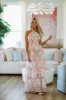 Stay True to You Maxi Dress - Peach and Light Blue sold by Hazel & Olive
