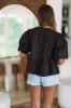 Peek-A-Bow Top - Black sold by Hazel & Olive