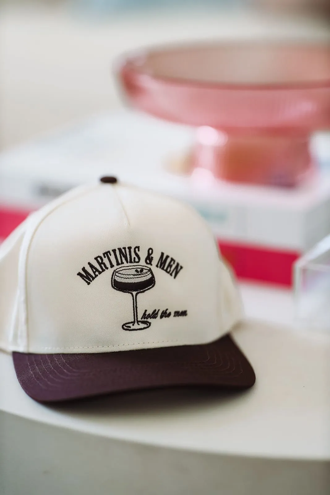 Martinis and Men Hold the Men Hat - Ivory and Brown sold by Hazel & Olive