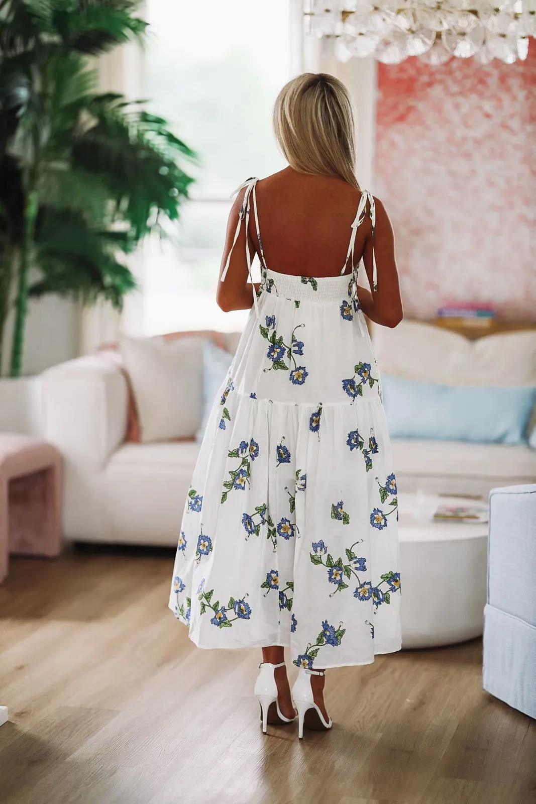 Passion Flower Midi Dress - Mint Blue sold by Hazel & Olive product image thumbnail 3