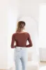 Snatched Square Neck Bodysuit - Mocha sold by Hazel & Olive