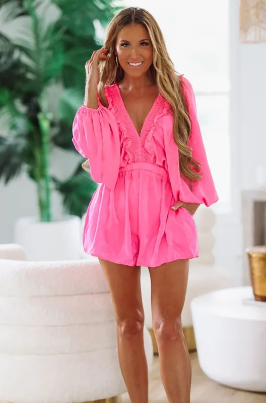 Hand in Hand Romper - Pink sold by Hazel & Olive