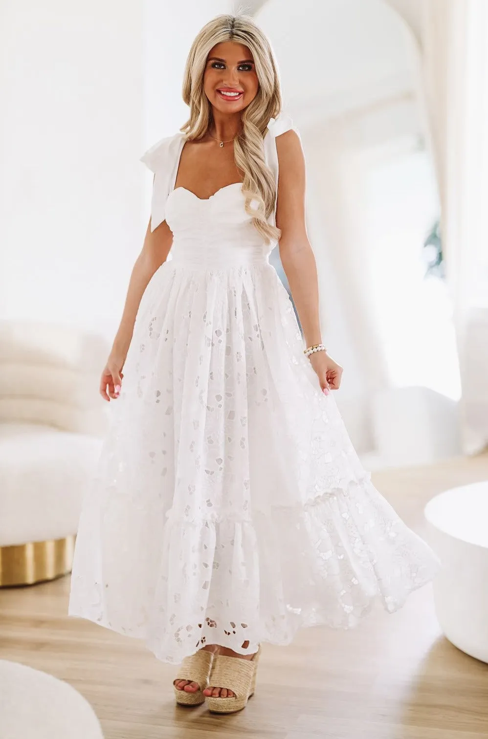 A Sweet Moment in Time Midi Dress - White sold by Hazel & Olive