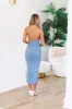 In My Ruched Dreams Midi Dress - Blue sold by Hazel & Olive