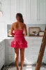 Get Out of Town Ruffle Mini Skirt - Hot Pink sold by Hazel & Olive