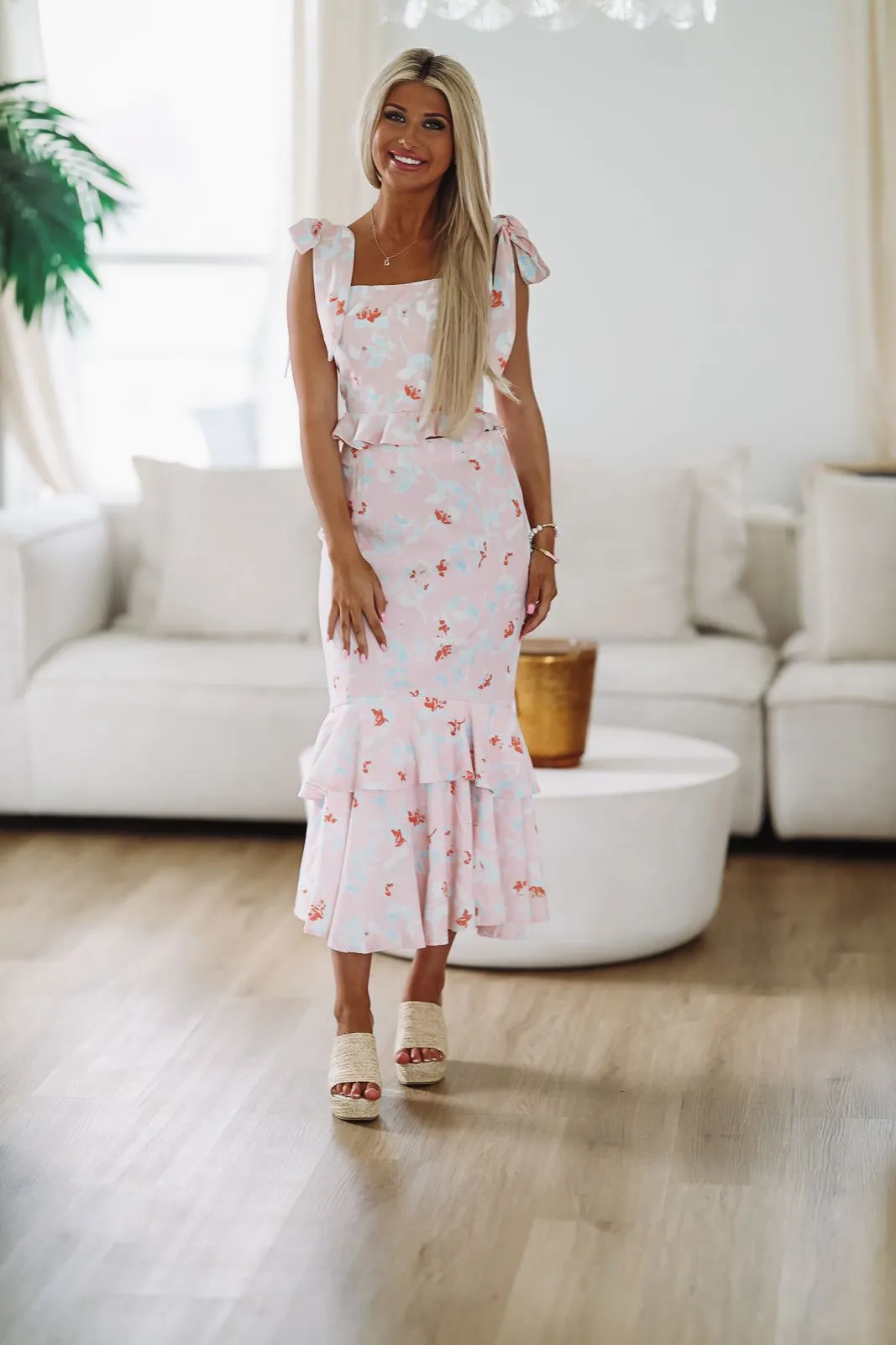 Lovers Streak Crop Top and Midi Skirt Set - Pink sold by Hazel & Olive product image thumbnail 3